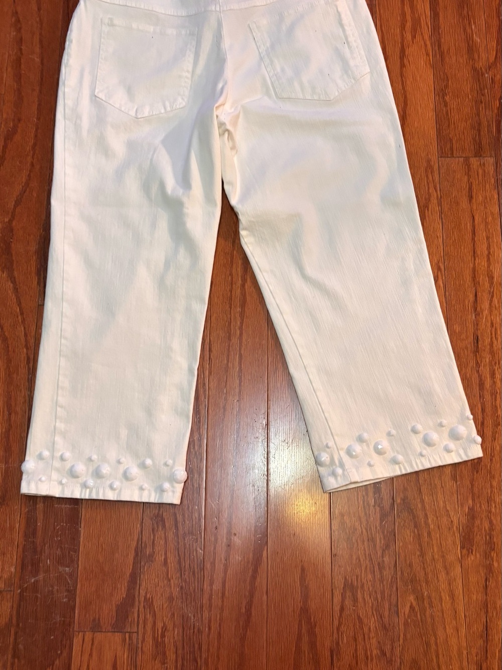 Ruby Rd. White Denim Jacket with Dome Studs Matching Pants Size 6P NWOT - Picture 14 of 15